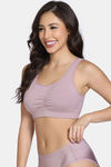 Zivame Double Layered Full Coverage Non Wired Slip-on Home Bra - Mauve Shadows — thumbnail 4